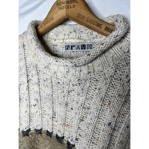 Bravo Roll Neck Sweater Pullover Wool Blend Mens Size Medium Vintage 1990s - Picture 7 of 10
